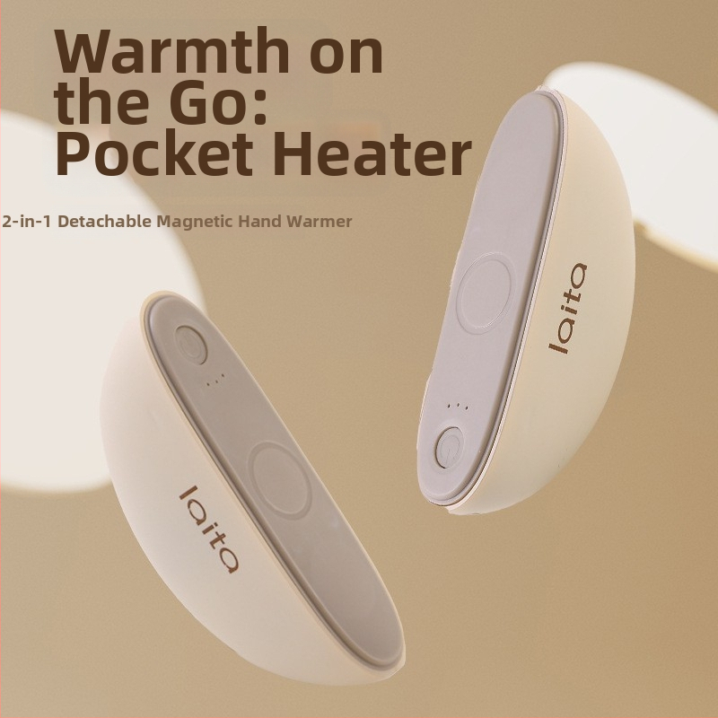 Magneetiline eraldatav USB käe soojendi, 5V, 22W, alumiiniumilehe soojusjaotus, sisseehitatud aku 2000–4000mAh, tööaeg 3–6 tundi