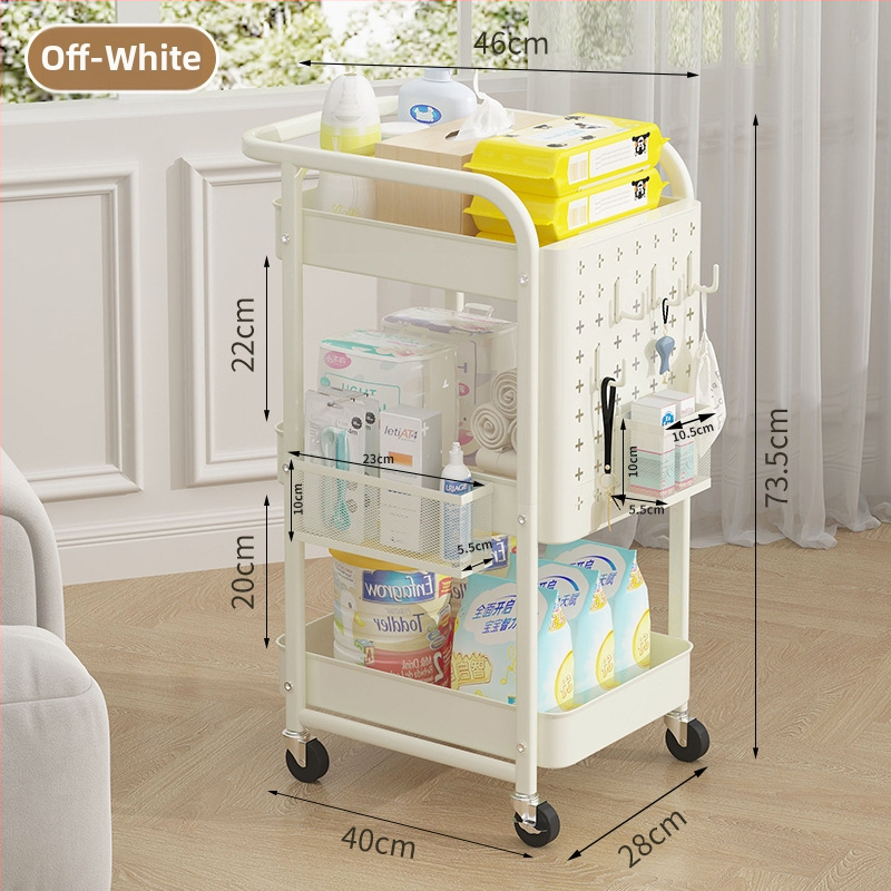 Подов стелаж за кухня и дом - многоетажна етажерка за съхранение с перфорирана плоча и окачваща кошница; материал: карбонова стомана; версия: перфорирана плоча; стил: модерен минимализъм; персонализирано според чертежи.