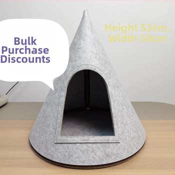 Kassi pesa feltsist - pool-suletud, konuskujuga kujundus, sisekasutuseks, hoiab sooja