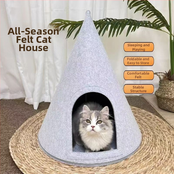 Kassi pesa feltsist - pool-suletud, konuskujuga kujundus, sisekasutuseks, hoiab sooja