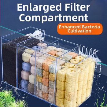 Seinaga akvaariumifilter, kolm ühes filtratsioonisüsteem, hapnikustamine ja kasulike bakterite tugi, vaikne töö, kaal 1 kg