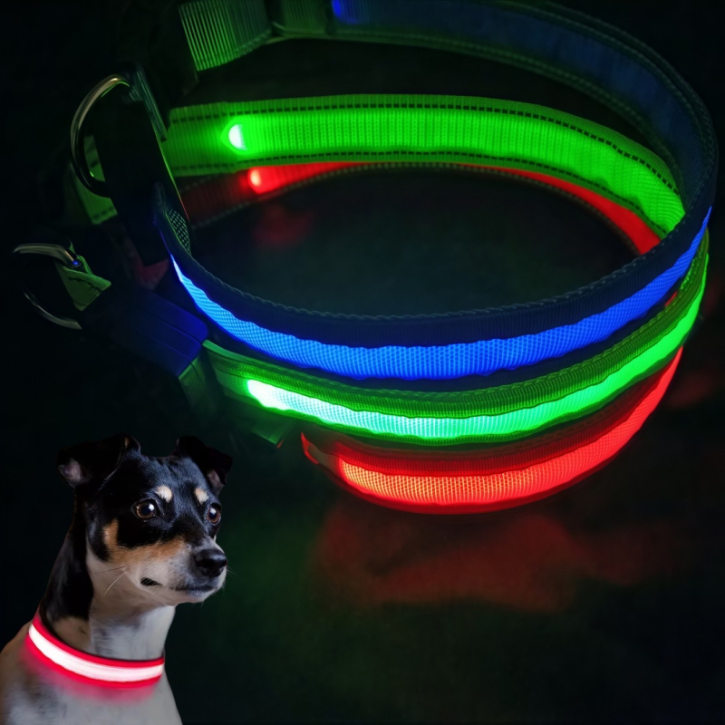 USB-laadimisega LED-valgustusega kaelarihm kassidele ja koertele, kõrge heledusega ja suure mahutavusega akuga