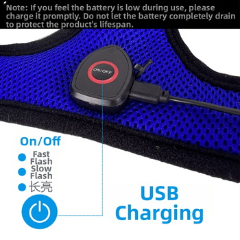 Koera rinnaosa – võrkkangas materjal, USB laadimine, öise nähtavuse LED-tule, tõmmatav