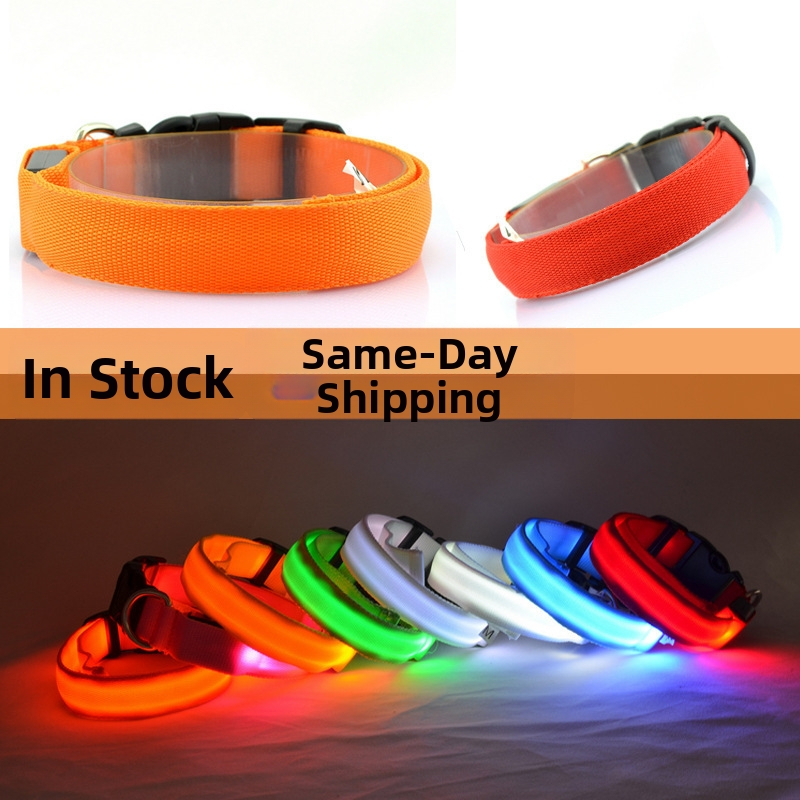 LED lemmiklooma kaelarihm, USB laadimine, nailon, universaalne sobivus, valgustatud