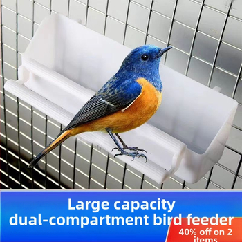 Kahekomponentne lindude toidu- ja joogikauss, paksendatud konstruktsioon, sobib papagoidele ja kajalindudele, kahemaksliline kasutus