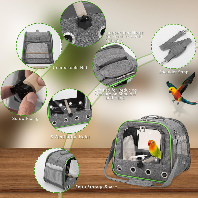 Чанта за пренасяне на птици с клетка, Oxford плат + PVC, за птици, без внос, марка: Други