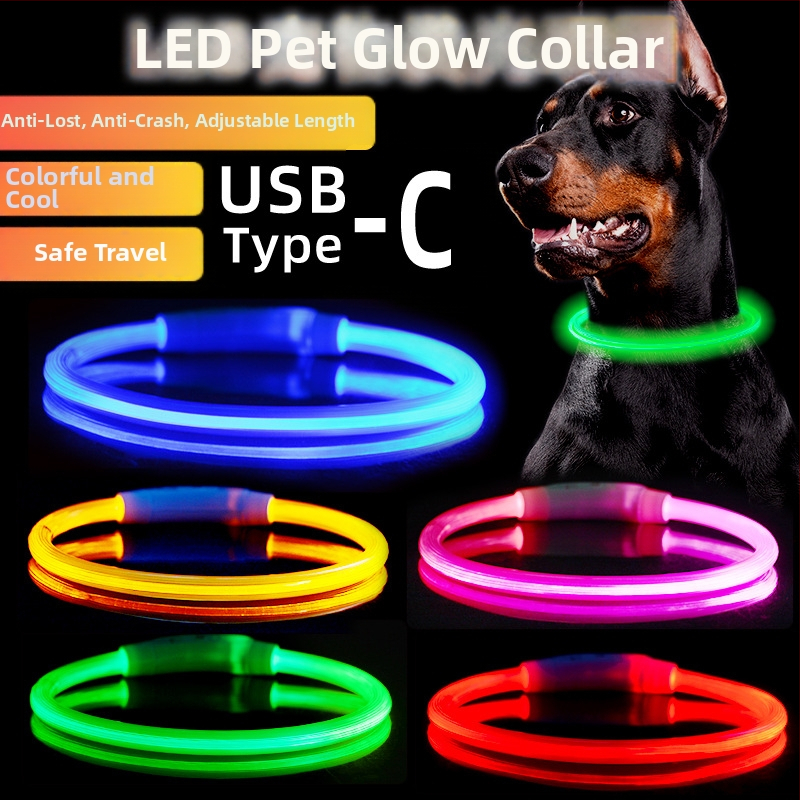 Valgustav koera kaelarihm – PVC, universaalne sobivus, igapäevane stiil, bränd Jinyao