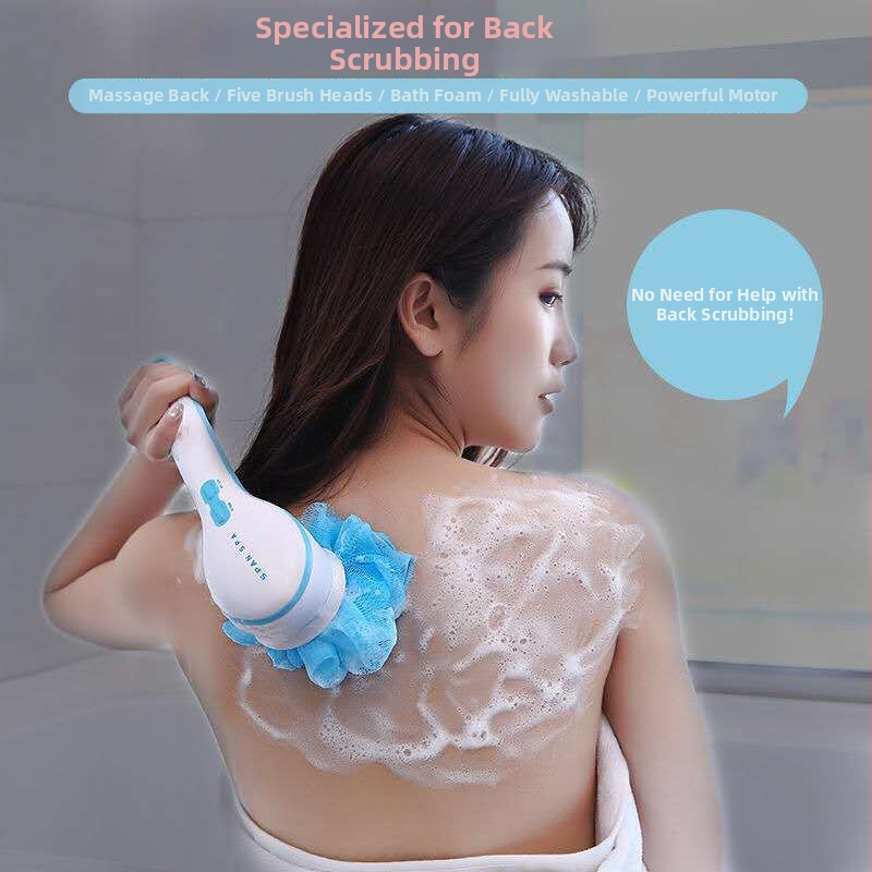 Elektriskā masāžas birste vannai ar garu rokturi, eksfoliējoša, 3 ātrumi, modelis 202211, Weile