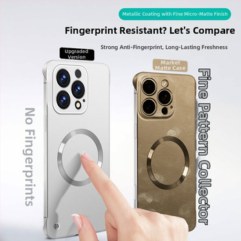 iPhone lietu korpuss — bezrāmju dizains, magnētisks, PC materiāls, izsmidzinātas apdares; saderīgs ar iPhone 12 Pro/12 Pro Max/13 Pro/13 Pro Max/14 Pro/14 Pro Max/ iPhone 13