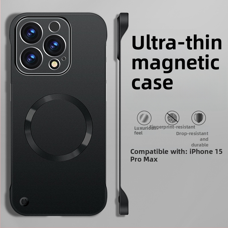 iPhone lietu korpuss — bezrāmju dizains, magnētisks, PC materiāls, izsmidzinātas apdares; saderīgs ar iPhone 12 Pro/12 Pro Max/13 Pro/13 Pro Max/14 Pro/14 Pro Max/ iPhone 13