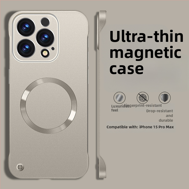 iPhone lietu korpuss — bezrāmju dizains, magnētisks, PC materiāls, izsmidzinātas apdares; saderīgs ar iPhone 12 Pro/12 Pro Max/13 Pro/13 Pro Max/14 Pro/14 Pro Max/ iPhone 13