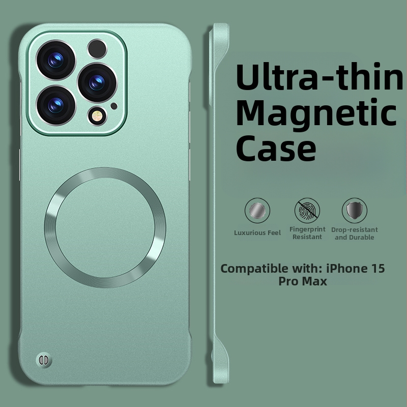 iPhone lietu korpuss — bezrāmju dizains, magnētisks, PC materiāls, izsmidzinātas apdares; saderīgs ar iPhone 12 Pro/12 Pro Max/13 Pro/13 Pro Max/14 Pro/14 Pro Max/ iPhone 13