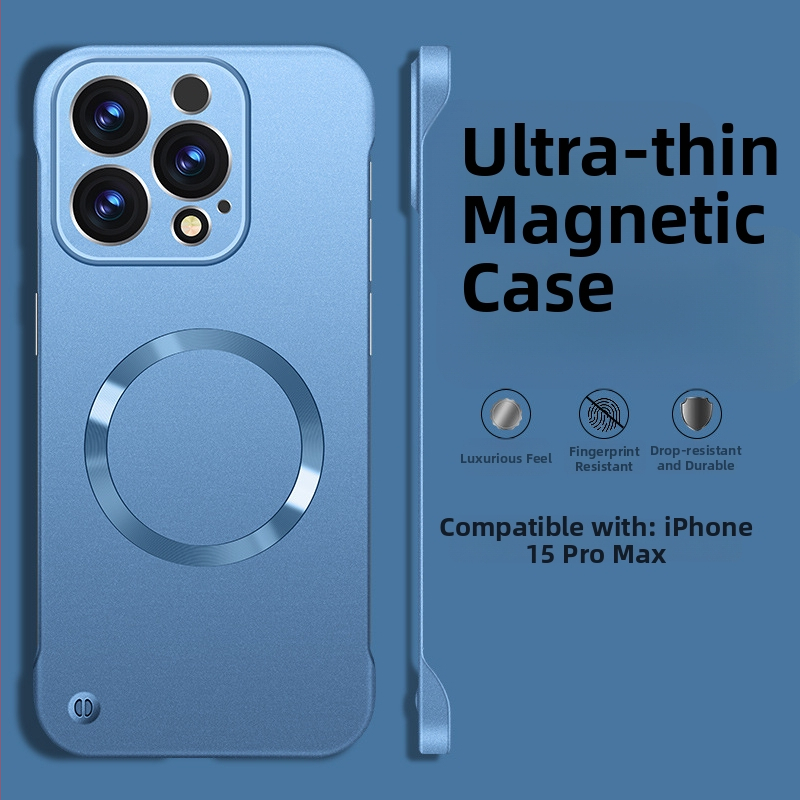 iPhone lietu korpuss — bezrāmju dizains, magnētisks, PC materiāls, izsmidzinātas apdares; saderīgs ar iPhone 12 Pro/12 Pro Max/13 Pro/13 Pro Max/14 Pro/14 Pro Max/ iPhone 13