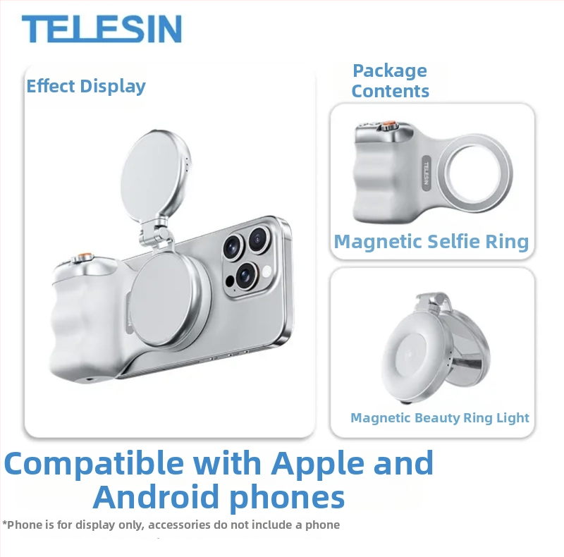 MagSafe fotografavimo laikiklis išmaniesiems – magnetinis pritvirtinimas, belaidis Bluetooth valdymas, vaizdo stabilizavimas, ABS korpusas, suderinama su Apple ir Android