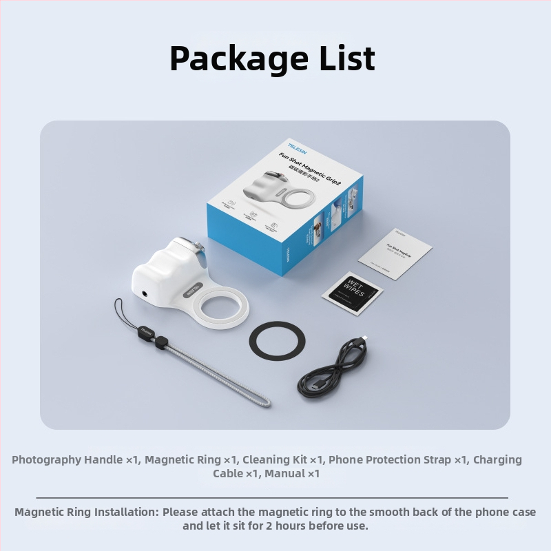 MagSafe fotografavimo laikiklis išmaniesiems – magnetinis pritvirtinimas, belaidis Bluetooth valdymas, vaizdo stabilizavimas, ABS korpusas, suderinama su Apple ir Android