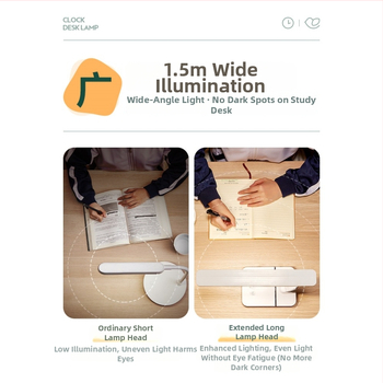 LED Väike laualamp õppimiseks – nägemist kaitsev, USB toide, laetav, häälega juhitav lüliti, PC+ABS varjund (CRI ≥95)