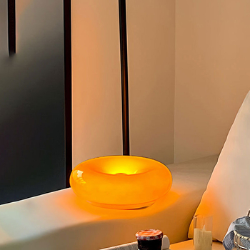 Стенна лампа с форма на пончик, стъклена основа, докосване за димиране, вдъхновена от Баухаус, за спалня — Sosuke BD-001