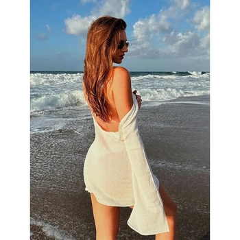 Плажно облекло за защита от слънцето за жени – полиестерно плетиво, полипропиленов състав, комплект за плаж за двойка