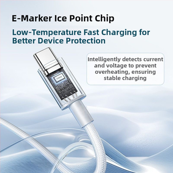 Anker USB-C pletēts ātrās uzlādes kabelis mobilajiem tālruņiem un planšetēm, 240W PD, Type-C