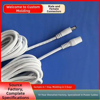 DC5525 toitepikkekaabel, 2-juhtmeline vasest südamik, PVC isolatsioon, 5.5×2.1 mm pistik, RoHS