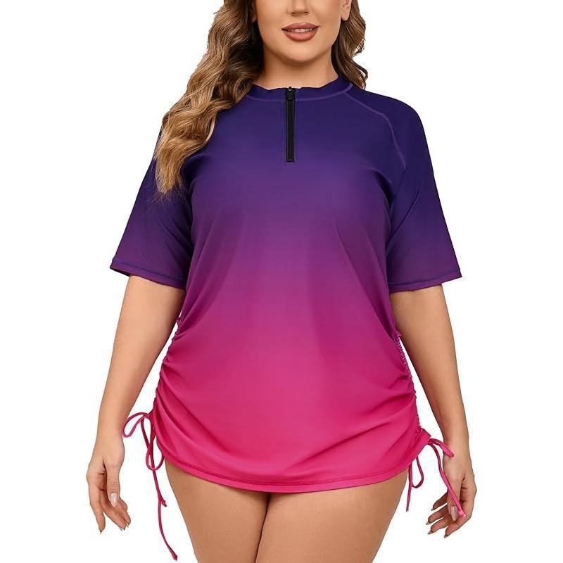 Naistele ujumistrikoo poole zip-iga, lühikeste varrukatega, veekindel, polüesterkangas, polüpropüleeni sisaldus, kolmekoseline komplekt