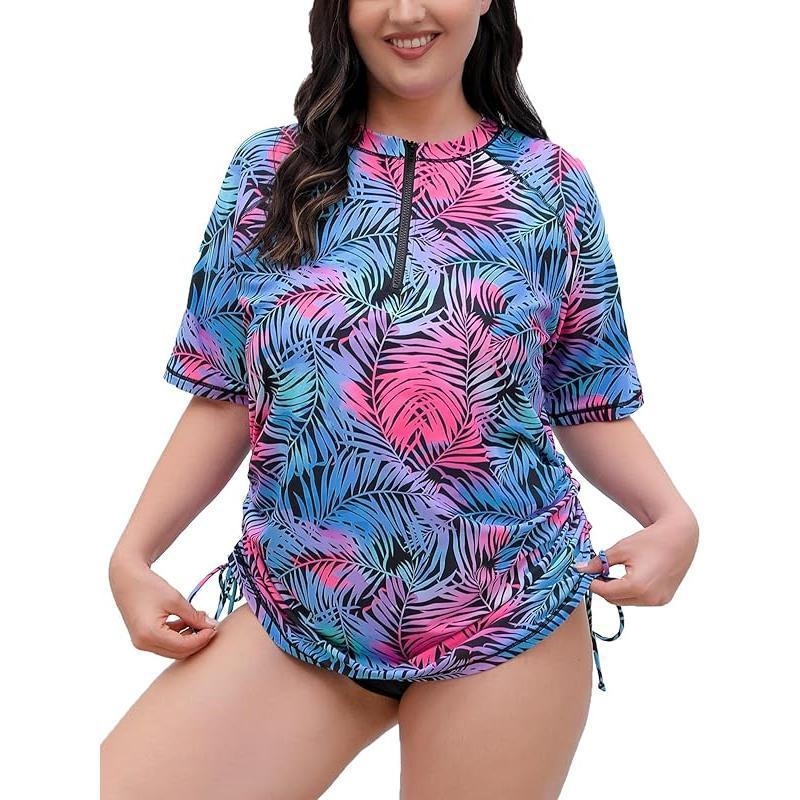 Naistele ujumistrikoo poole zip-iga, lühikeste varrukatega, veekindel, polüesterkangas, polüpropüleeni sisaldus, kolmekoseline komplekt