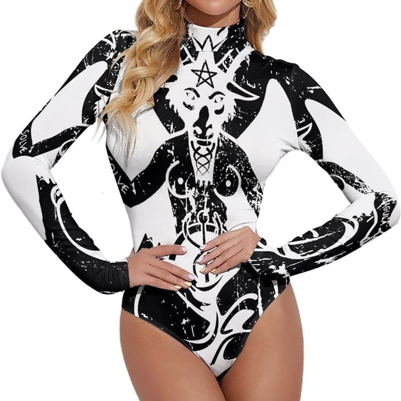 Costum de baie întreg cu mâneci lungi, imprimeu 3D digital cu model cartoon, material Milk Silk cu 30% elastan