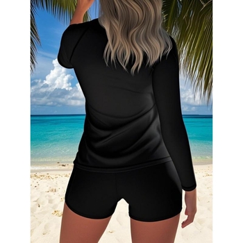 Naiste konservatiivne ujumistrikoo komplekt, kolm osa, polüester kangas, polüpropüleeni koostis