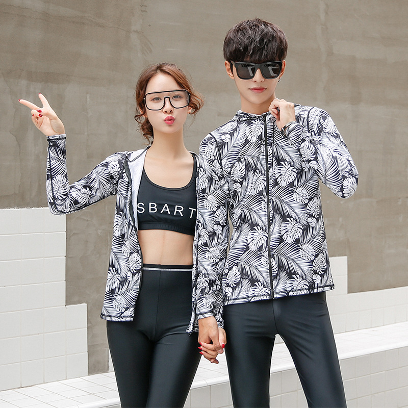 Двучастен плувен костюм за водни спортове със защита от слънцето, бързосъхнеща материя, унисекс, за гмуркане и плуване (материя от смесени химически влакна)