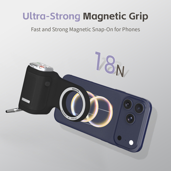 Μαγνητική λαβή φωτογράφισης με τηλεχειριστήριο και LED φωτισμό για πολλαπλά σκηνικά — Bluetooth 4.0, ABS υλικό, βάρος 220 g