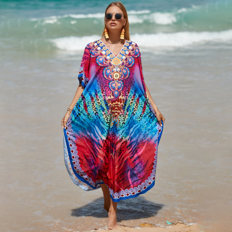 Принтована плажна блуза за жени – външен полиестер, съдържание памук 90%, подплата памук‑смес, 250 g, за възрастни жени