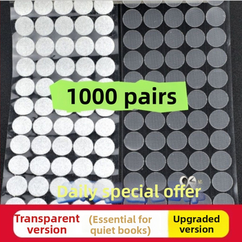 Käsitsi valmistatud ultraõhuke ümmargune Velcro adhesiivsel taustal laste vaikraamatute jaoks, läbipaistev ja tugev