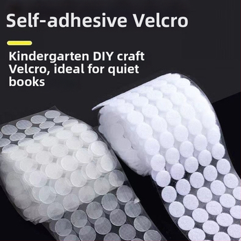 Käsitsi valmistatud ultraõhuke ümmargune Velcro adhesiivsel taustal laste vaikraamatute jaoks, läbipaistev ja tugev