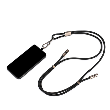 Pletēts teleskopisks uzlādes kabelis ar kakla siksnu — USB-C / Lightning / Citi savienojumi, 60W PD ātra uzlāde, dubja izvada