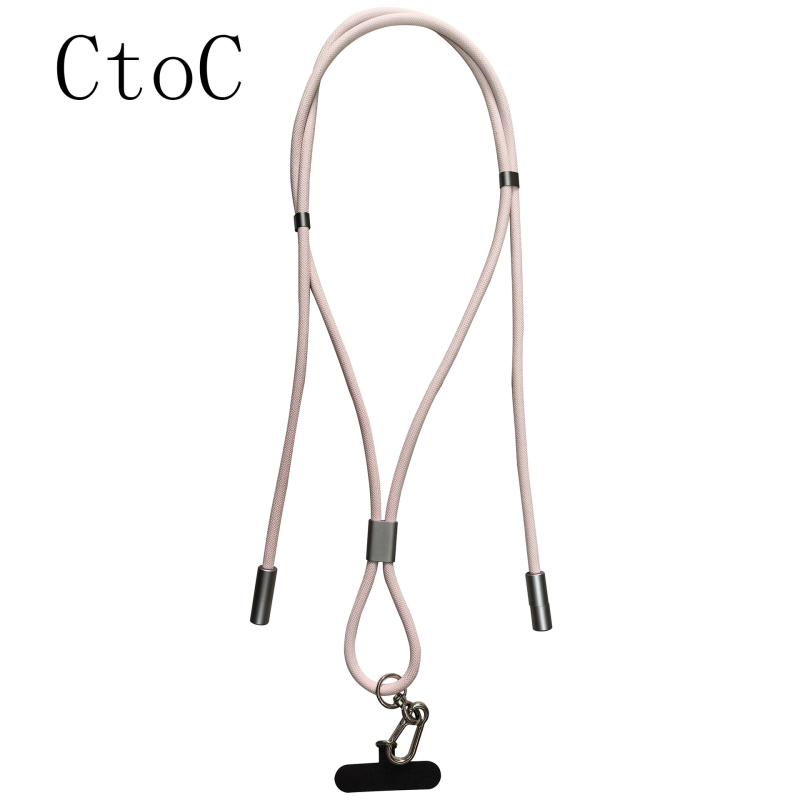 Pletēts teleskopisks uzlādes kabelis ar kakla siksnu — USB-C / Lightning / Citi savienojumi, 60W PD ātra uzlāde, dubja izvada