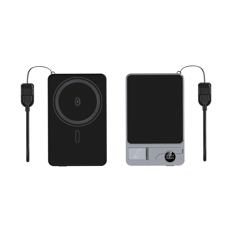 Φορητή εξωτερική μπαταρία με μαγνητική ασύρματη φόρτιση, 3-σε-1 σχέδιο, υπερλεπτή (22.5W γρήγορη φόρτιση; PD2.0; είσοδος 9V/2A; ονομαστική χωρητικότητα 6000mAh; κράμα περιβλήματος)