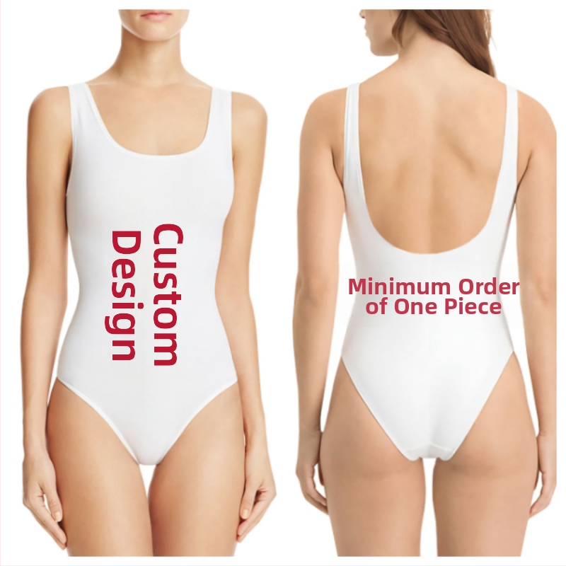 Naiste ühes tükis ujumistrikoo trükisega, selg avatud, ümmargune kaelus, kõrge elastsus