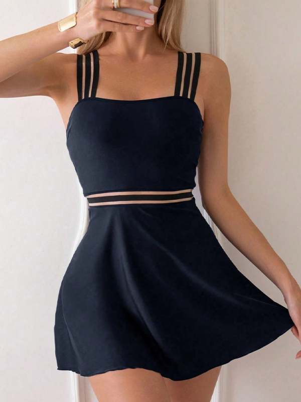 Costum de baie întreg, croi sexy slim, cu perne de bust, material nylon, căptușeală din poliester