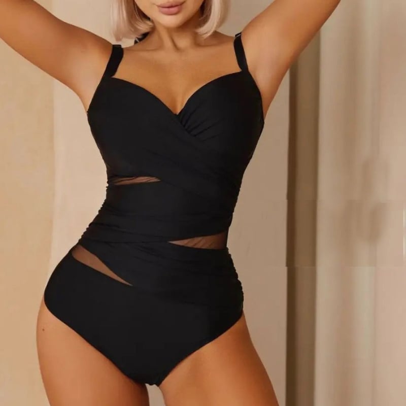Costum de baie întreg cu suport din oțel și pernă pentru bust, culoare solidă, material nylon, greutate 240 g, căptușeală poliester-elastan