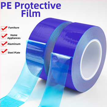 PE kaitsev film glanzplastikute ja akrüülpaneelide jaoks, pikkus 200 m, akrüül liim, PE kaitsefilm seeria, laius kohandatav, viskoossus keskmine–kõrge