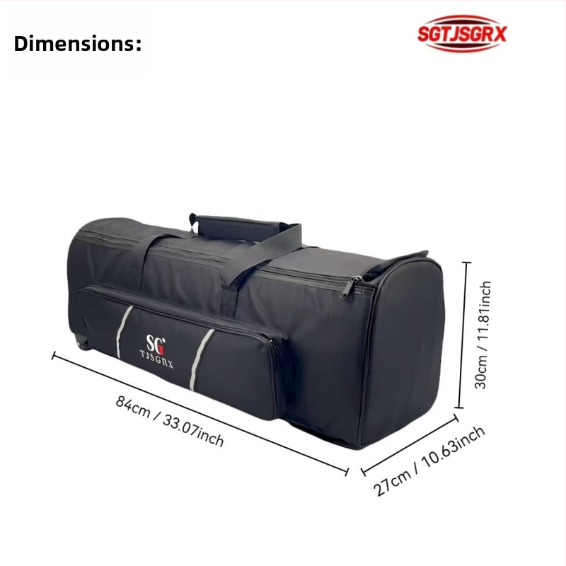 Bungas aparatūras soma ar riteņiem — poliesters, Sgtjsgrx zīmols, piemērots bungām, sievietēm un vīriešiem, 2024. gada pavasaris