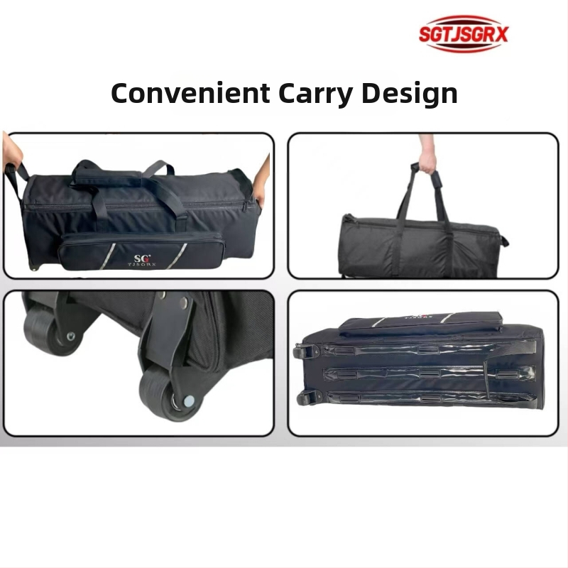 Bungas aparatūras soma ar riteņiem — poliesters, Sgtjsgrx zīmols, piemērots bungām, sievietēm un vīriešiem, 2024. gada pavasaris