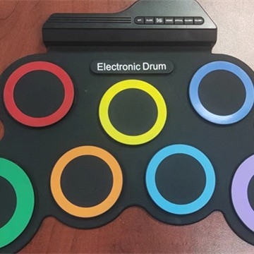 Електронна барабанна система G3002 – преносим сгъваем настолен комплект с 7 барабани, силиконова повърхност, традиционна гумена електронна платка, тембр 128