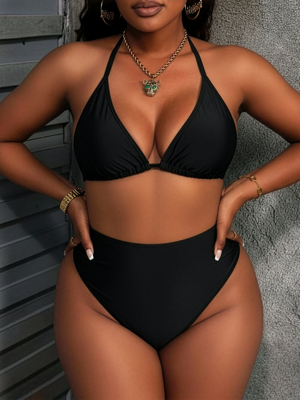 Kolm-osaline ujumistrikoo koos katteväljakuga: kõrge vöökoht, seksikas, tihe, kõrge elastus, vastupidav; rinnahoidja padjad ja terasetoetuse puudumine; materjal: nailon 82%, vooder nailon 18%