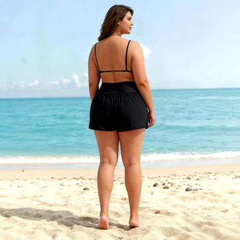 Naistele ujumishortsid lillemustriga, kõrge vöökoht, taskud, polüesterkangas koos spandexvooderdusega