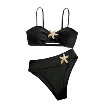 Kaksos osaline ujumistrikoo rihmade detailidega, nailon 80%, vooder polüester 20% elastaani, rinna pad, ilma teraseta toestus