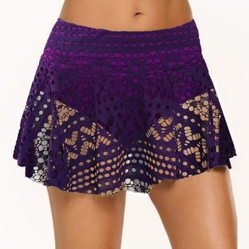 Дамска еднопарче плажна пола с дантела, изрязан триъгълник, висока талия, полиестер