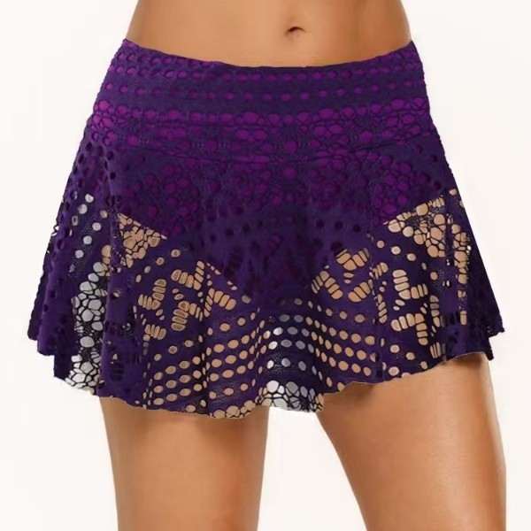 Дамска еднопарче плажна пола с дантела, изрязан триъгълник, висока талия, полиестер