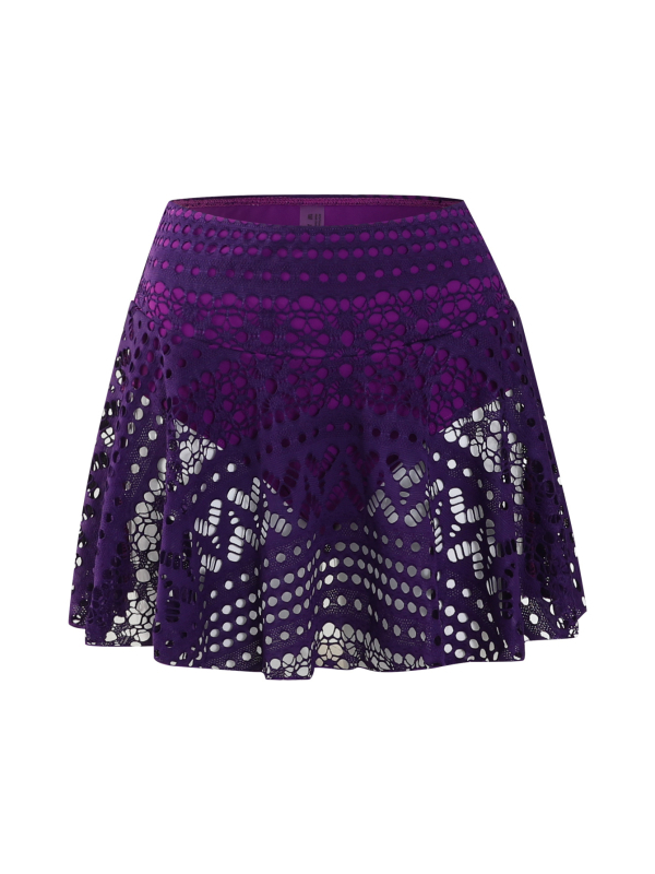 Дамска еднопарче плажна пола с дантела, изрязан триъгълник, висока талия, полиестер