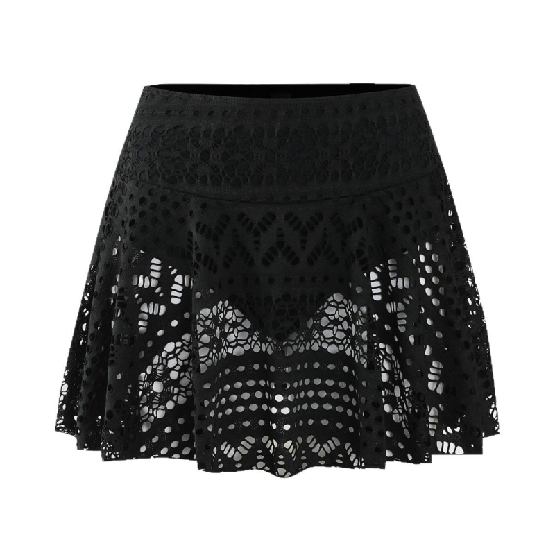 Дамска еднопарче плажна пола с дантела, изрязан триъгълник, висока талия, полиестер